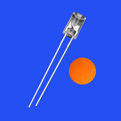 5mm 2Hz 1/6 Duty Cycle 12V Clear Orange Color 600nm 1200mcd 90deg Resistor Integrated Flangeless Concave Flashing LED