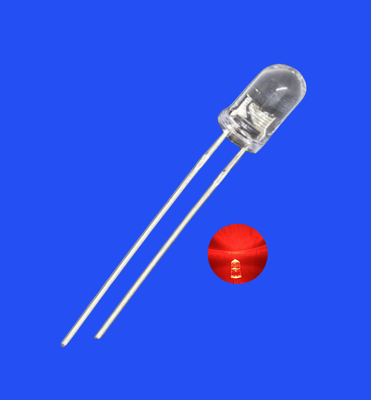 Flashing LED 5mm 3.0Hz 1/6 Duty Cycle Red Color 620nm 1200mcd Round Clear Lens Dip Blinking LED