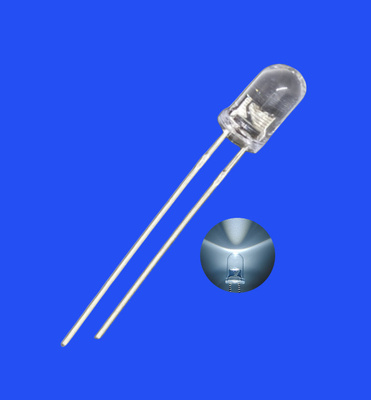 Flashing LED 5mm 3.0Hz 1/6 Duty Cycle White Color 8000K 4000mcd Round Clear Lens Dip Blinking LED