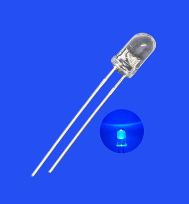 Flashing LED 5mm 3.0Hz 1/6 Duty Cycle Blue Color 460nm 1000mcd Round Clear Lens Dip Blinking LED