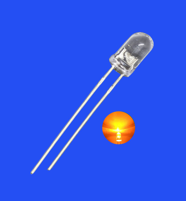 Flashing LED 5mm 3.0Hz 1/6 Duty Cycle Orange Color 600nm 600-1200mcd Round Clear Lens Dip Blinking LED