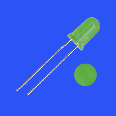 5mm 3Hz 1/6 Duty Cycle 12V Tinted Diffused Yellow Green Color 570nm 50-100mcd 60deg Resistor Integrated Round Head LED