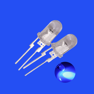 0.5W 5mm Blue Color 460-470nm Clear Lens Round Head Short Pins With Heat Sink For illumination