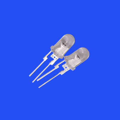 0.5W 5mm White Emitting Color 7000K - 9000K Clear Lens Round Head Short Pins With Heat Sink