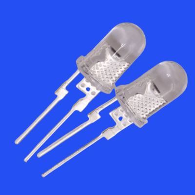 0.5W 5mm Deep Red Color 635-645nm Clear Lens Round Head Short Pins With Heat Sink For Signal Lighting