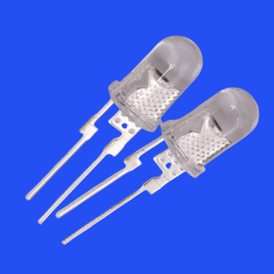 0.5W 5mm Deep Red Color 655-665nm Clear Lens Round Head Short Pins With Heat Sink For Signal Lighting
