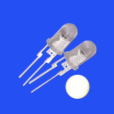 1W 5mm Warm White Color 3000-3500K Clear Lens Round Head Short Pins With Heat Sink