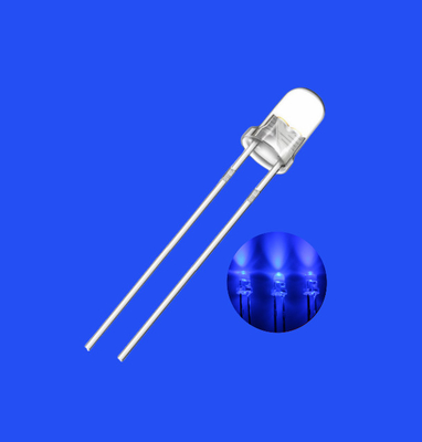 0.2W Illuminated 3mm 460-470nm Blue Color 8000-10000mcd Round Shape F3 LED Diode