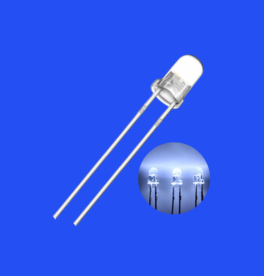 0.2W Highlighted 3mm 7000-9000K White Color 18000-22000mcd Round Shape F3 LED Diode