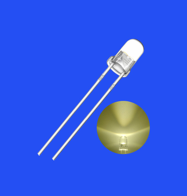 0.2W Highlighted 3mm 3000-3500K Warm White Color 15000-18000mcd Round Shape F3 LED Diode