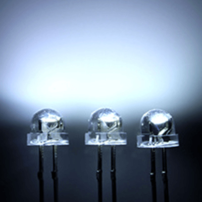 0.5W 5mm 7000-9000K White Color 12-13 LM Strawhat Shape Transparent Lens 120deg Light Diode