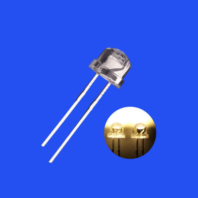 0.5W 5mm 2700-3500K Warm White Color 10-11 LM 120deg Strawhat Shape Transparent Lens Diode Light