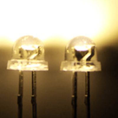 0.5W 5mm 2700-3500K Warm White Color 10-11 LM 120deg Strawhat Shape Transparent Lens Diode Light