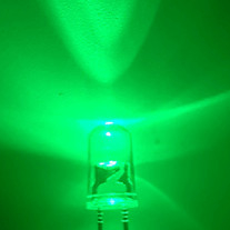 5mm LED Light Diode 520nm Green Color 18000mcd Clear Lens Round Head With Flange For Illumination