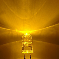 5mm LED Light Diode 590nm Yellow Color 3000mcd Clear Lens Round Head With Flange