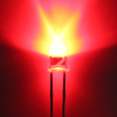 4mm LED Light Diode 620nm - 630nm Red Color 1000mcd - 2000mcd Clear Lens Round Head Short Pins For Indicator