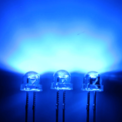 5mm 460 - 470nm Blue Color 500mcd - 800mcd 120deg Strawhat Shape Transparent Lens Diode Light