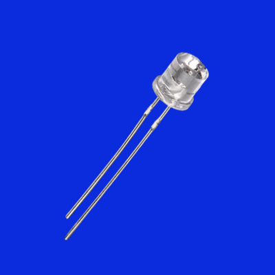 3mm Dip LED 620 - 630nm Red Color Emitted 200 - 400mcd Clear Flat Lens With Flange F3 LED Diode