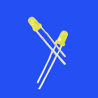 5mm Tinted Yellow Color 585-595nm Round Head With Flange 200-300mcd 60 Deg Lamp Bead