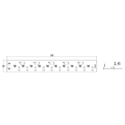 145*20mm 275nm 4-6W 120 Deg UVC LED Lights COB Module For Food Preservation