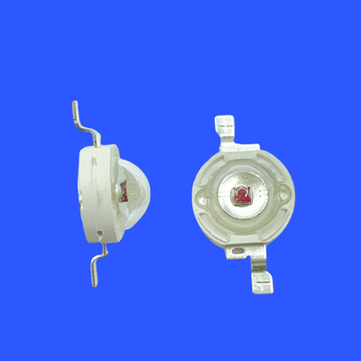 620nm - 630nm 2.4-2.6V Clear Convex Lens 120 Deg 3W High Power Red LED For Public Information