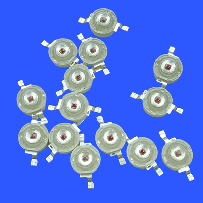 620nm - 630nm 2.4-2.6V Clear Convex Lens 120 Deg 3W High Power Red LED For Public Information