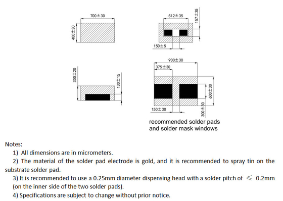0.7x0.4x0.3mm 0704 CSP Chip 1800-6500K Good Heat Dissipation LED Chip For Signal Luminaire