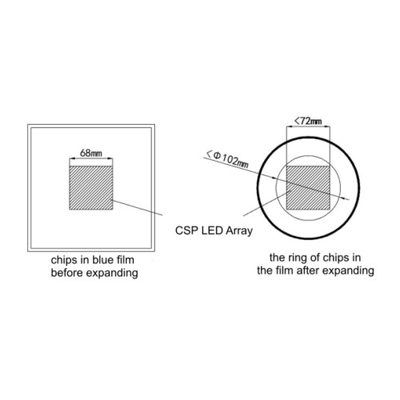1.0x1.0x0.3mm 1010 300mA Fluorescent Film CSP Chip LED For Symbol Luminaire