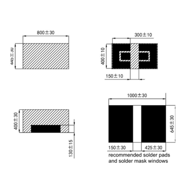 0.8x0.5x0.4mm 0805 Flip Chip Framed Auxiliary Electrode CSP LED For Outdoor Displays