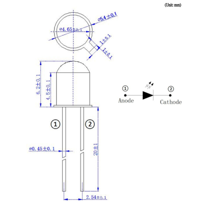 370nm TO46 UV LED Lights Metal Encapsulated Dip UVA Diode For Optical detectors