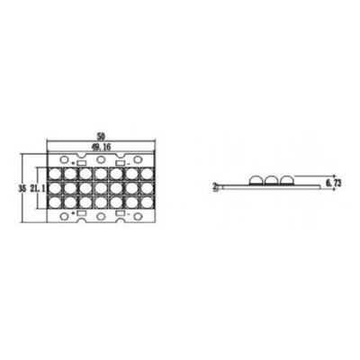 50*35mm 5035 365nm 150-250W 60 Deg UVA Array UV Module For PCB Board Packaging