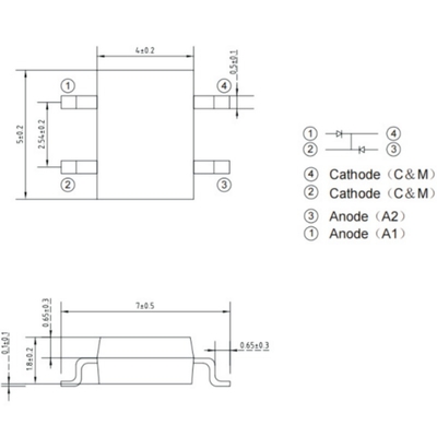 5x4x1.8mm IR Diode Plastic Sealed 430nm -1100nm IR SMD Receiver Tube for Photoelectric Switch
